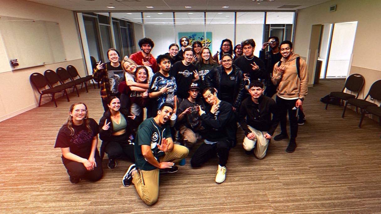 Participants and officers from the CSU Hip-Hop Dance Club posing for a picture